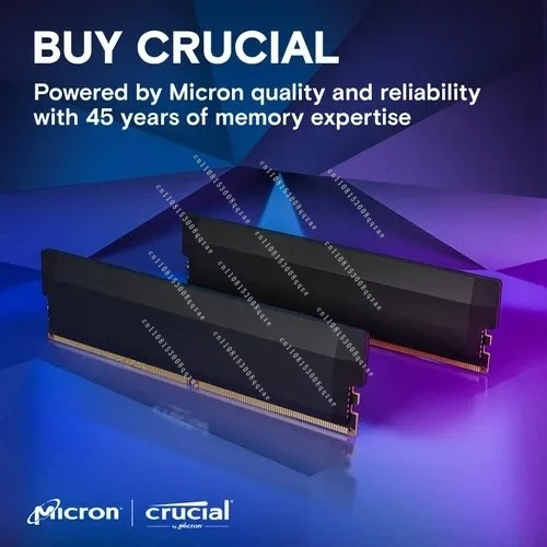 Crucial Pro DDR5 RAM 16GB 32GB Kit C36 C48 6000MHz Overclocking Desktop Gaming Memory AMD Expo Compatible Black CP2K16G60C36U5B
Crucial Pro DDR5 RAM 16GB 32GB Kit C36 C48 6000MHz Overclocking Desktop Gaming Memory AMD Expo Compatible Black CP2K16G60C36U5B