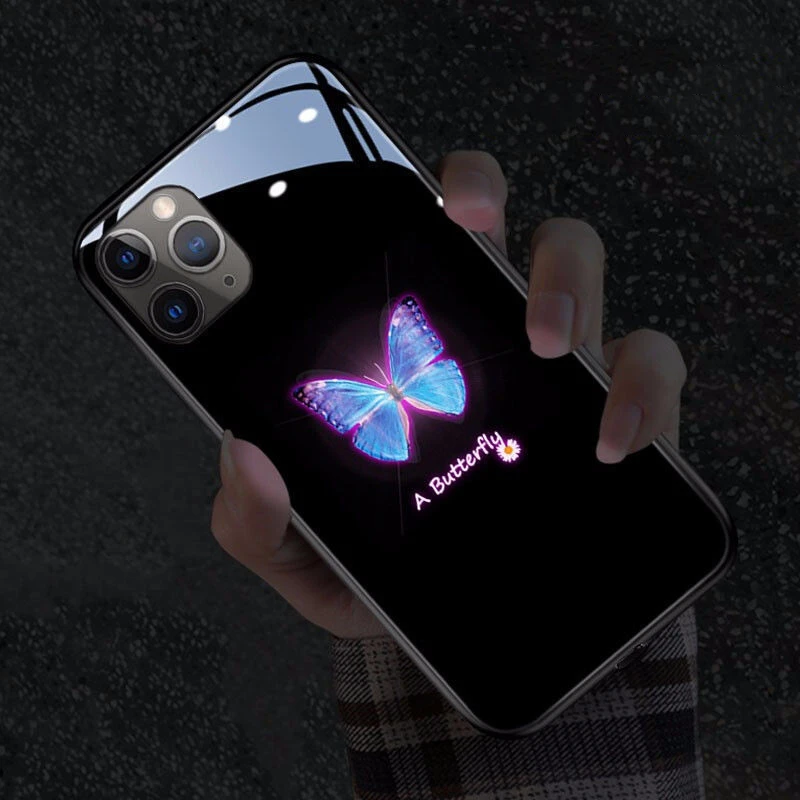 Funny Butterfly LED Light Glowing Luminous Tempered Glass Back Phone Case for Huawei P30 P40 P50 P60 Mate 30 40 50 Pro Plus
Funny Butterfly LED Light Glowing Luminous Tempered Glass Back Phone Case for Huawei P30 P40 P50 P60 Mate 30 40 50 Pro Plus