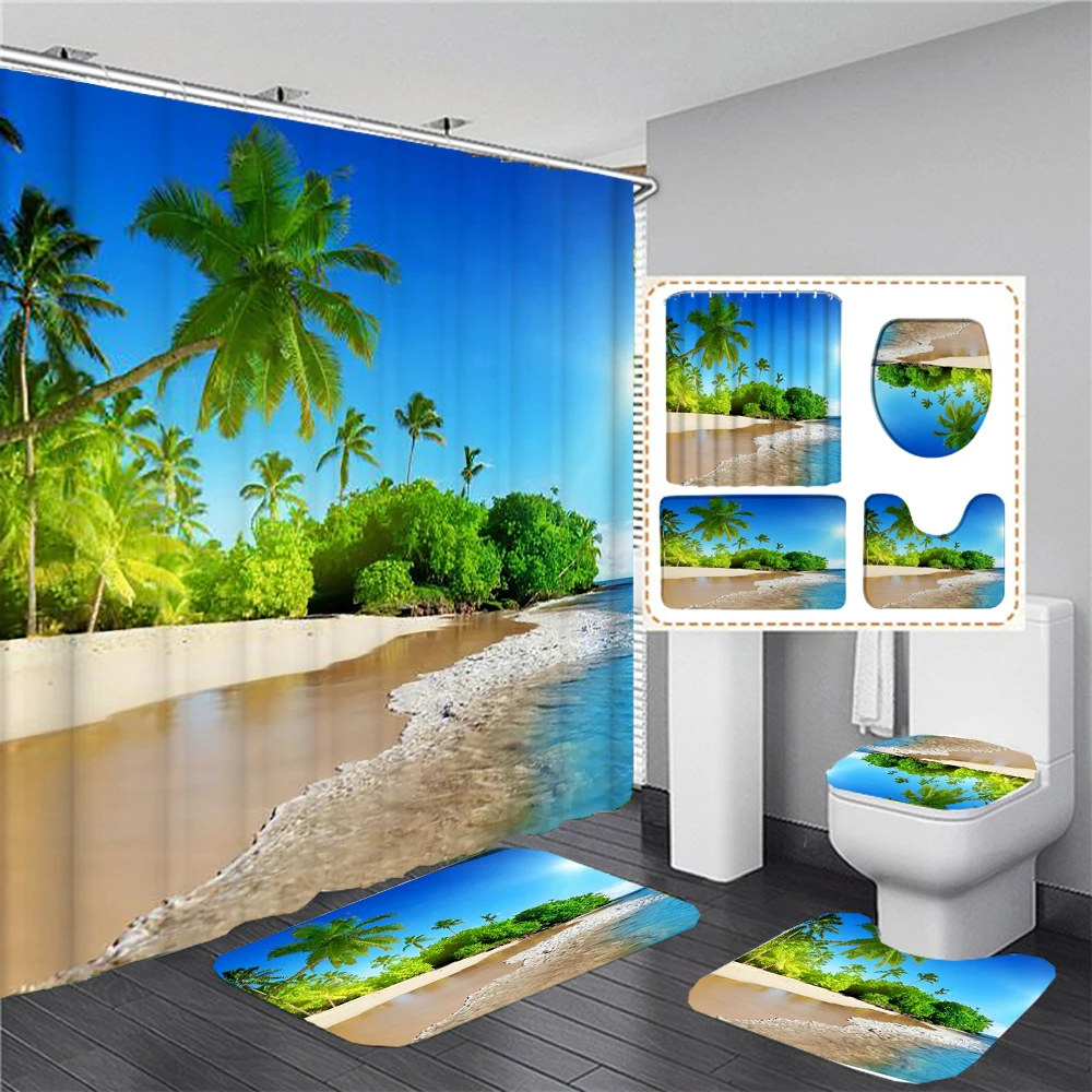 3D морской пейзаж, пляж, морской пейзаж, душ, искусственное покрытие для унитаза, Противоскользящий коврик для ванной, ковер, наборы занавесок
3D морской пейзаж, пляж, морской пейзаж, душ, искусственное покрытие для унитаза, Противоскользящий коврик для ванной, ковер, наборы занавесок