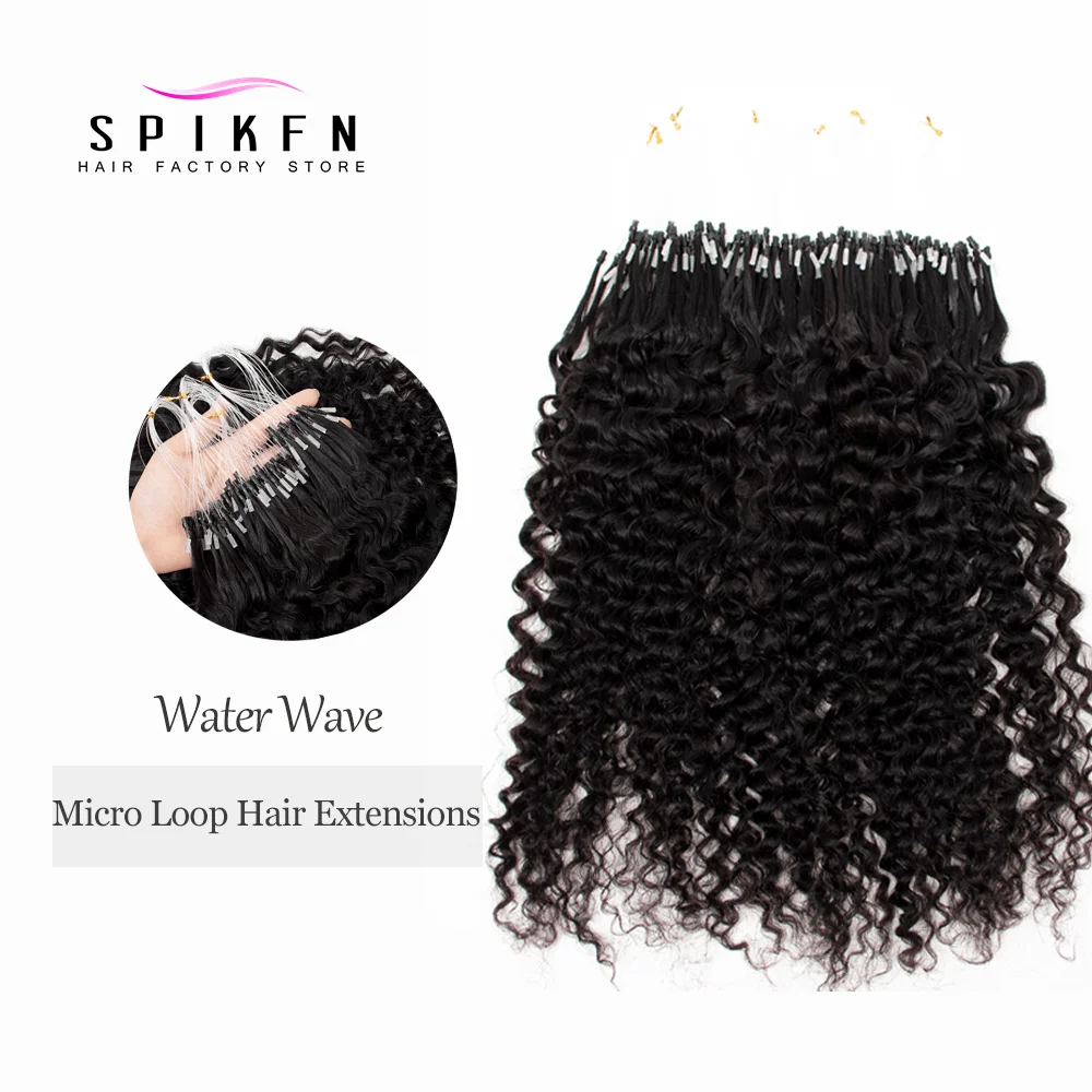 Natural Black Micro Loop Hair Extensions Water Wave Curly Natural Black Remy Human Hair 50pcs/pack Micro Link Ring Hair
Natural Black Micro Loop Hair Extensions Water Wave Curly Natural Black Remy Human Hair 50pcs/pack Micro Link Ring Hair