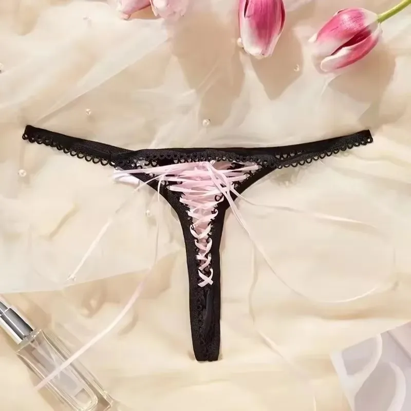 Ladies Super Sexy Lace Up Thongs Lingerie Black Strap Crochet Trim Pink Bandage Lace Up Panties Sexy Exposed Erotic G-Strings
Ladies Super Sexy Lace Up Thongs Lingerie Black Strap Crochet Trim Pink Bandage Lace Up Panties Sexy Exposed Erotic G-Strings