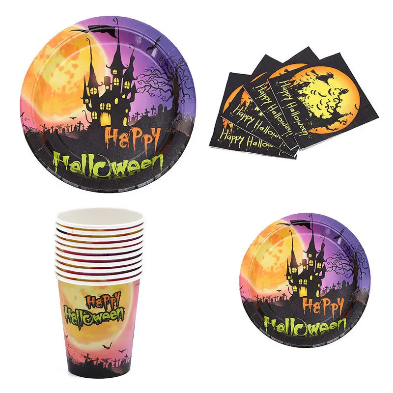 10pcs halloween themed party cutlery set tissue paper plate paper cup party decoration disposable cutlery wholesale
10pcs halloween themed party cutlery set tissue paper plate paper cup party decoration disposable cutlery wholesale