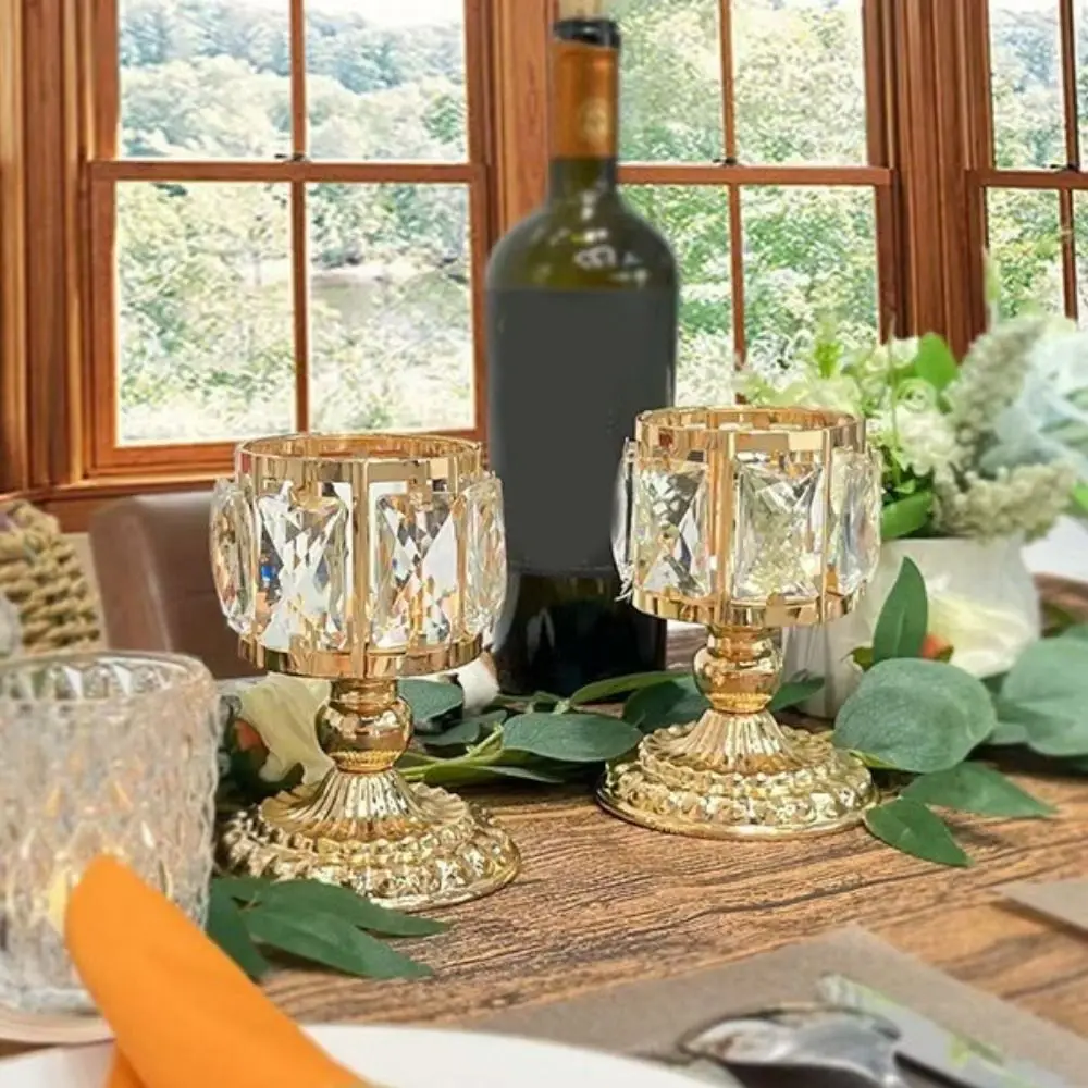 Creative European Style Crystal Candle Holder Iron Shiny Candlestick Decorative Cylinder Candle Cup Wedding Party
Creative European Style Crystal Candle Holder Iron Shiny Candlestick Decorative Cylinder Candle Cup Wedding Party
