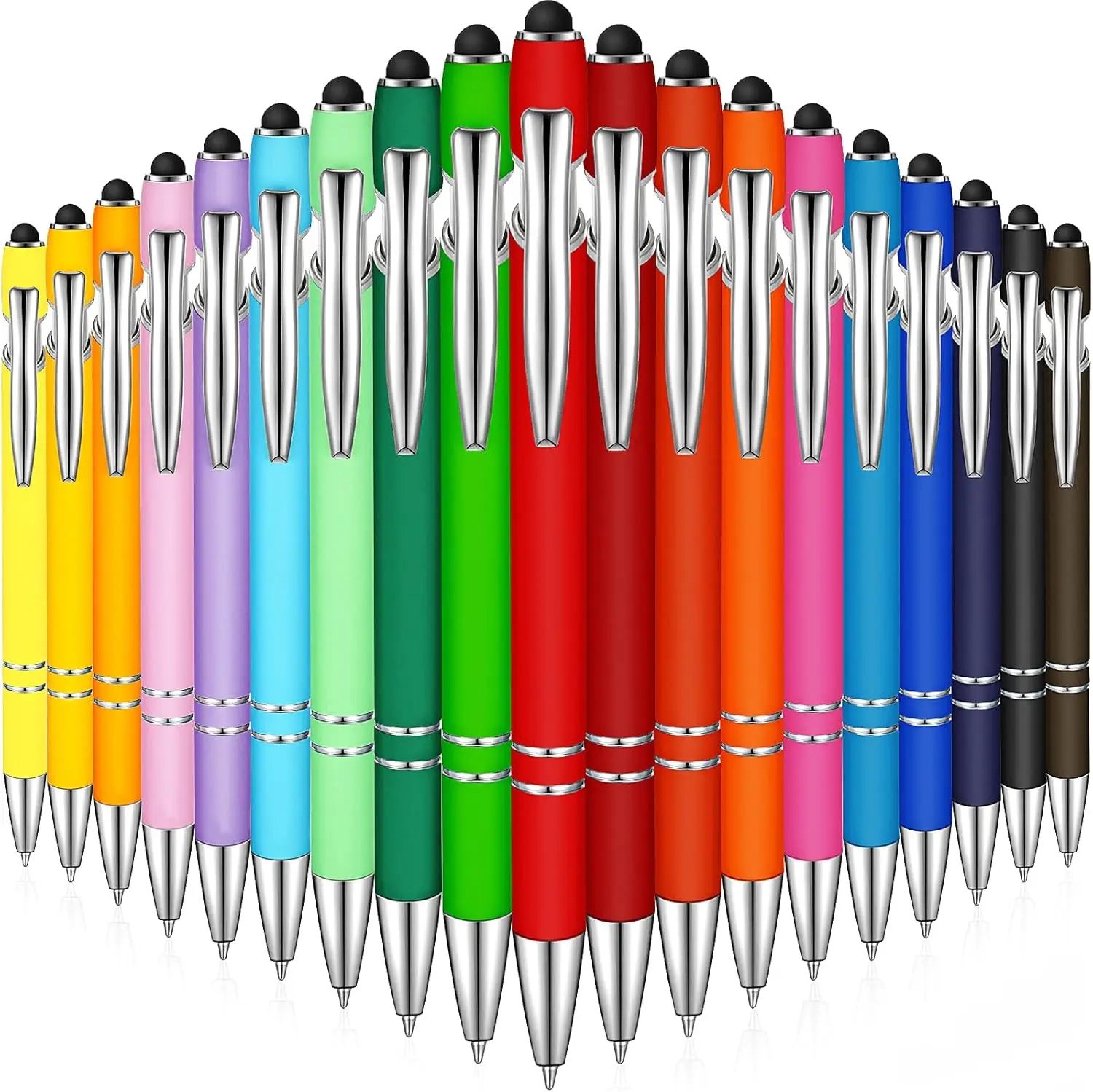 38-Piece Rubberized Stylus Ballpoint Pens, Black Ink, Assorted Colors
38-Piece Rubberized Stylus Ballpoint Pens, Black Ink, Assorted Colors