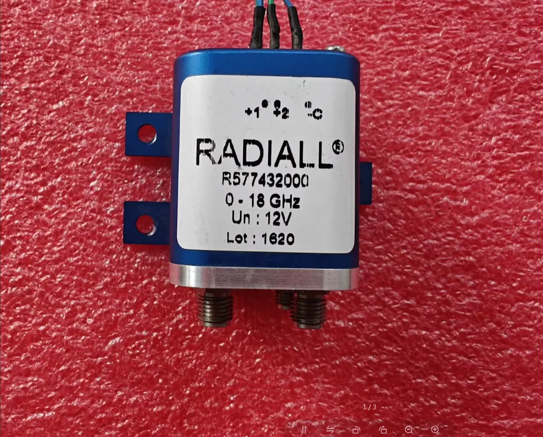 R577432000 MICROWAVE COAXIAL SWITCH DPDT Ramses SMA 18GHz Latching 12Vdc Pins Terminals with bracket
R577432000 MICROWAVE COAXIAL SWITCH DPDT Ramses SMA 18GHz Latching 12Vdc Pins Terminals with bracket