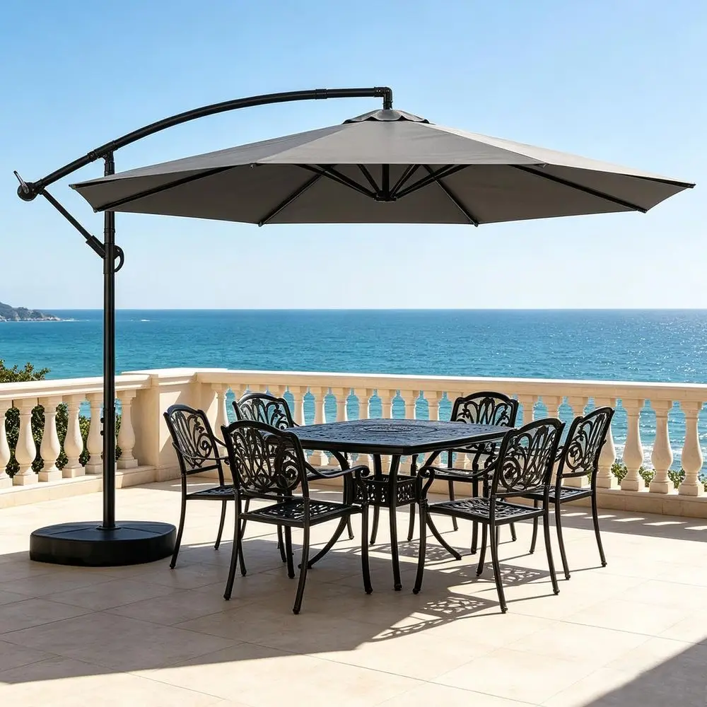 10ft Outdoor Patio Umbrella with Base Included, Large Cantilever Offset Umbrella with Sandbag Base Included for Deck, Pool, Por
10ft Outdoor Patio Umbrella with Base Included, Large Cantilever Offset Umbrella with Sandbag Base Included for Deck, Pool, Por