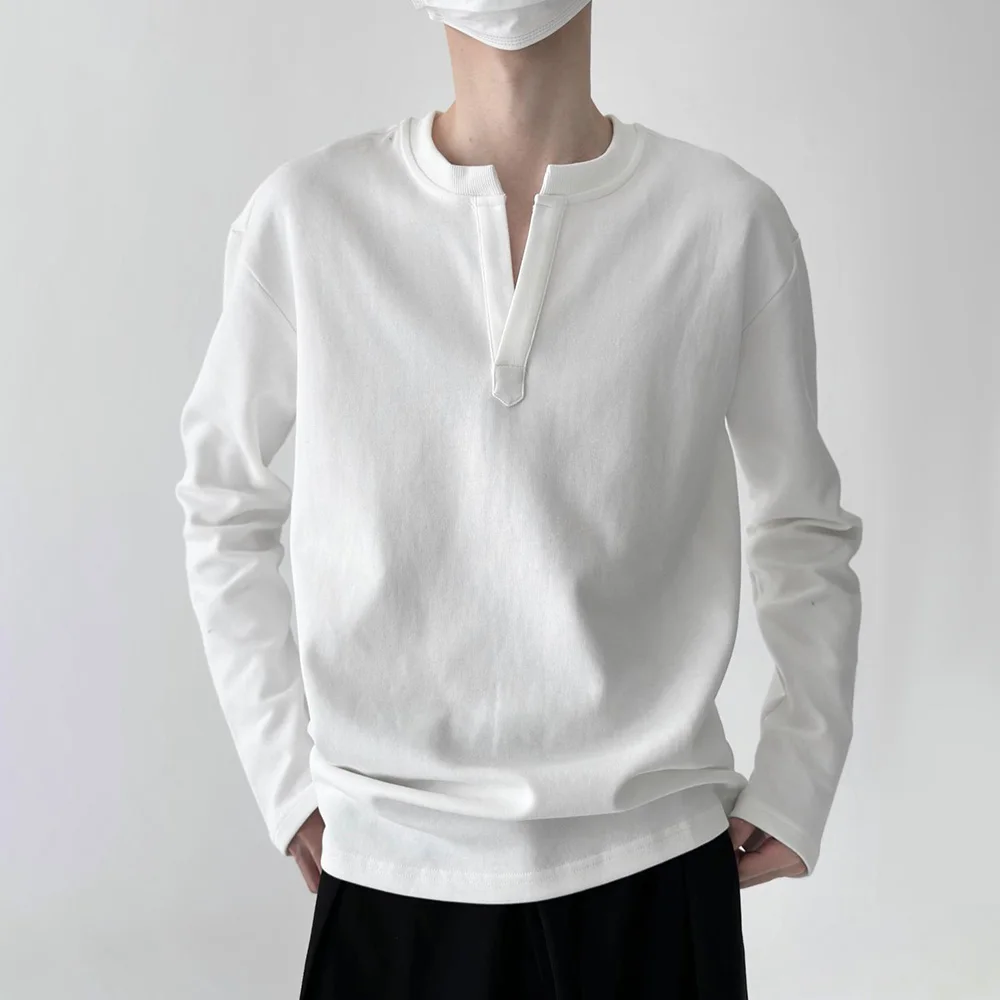 Mens Long Sleeve Simple Casual Solid Color Half Open Design Henry Collar Hoodless Top Trendy Loose Versatile Top 2024 Spring New
Mens Long Sleeve Simple Casual Solid Color Half Open Design Henry Collar Hoodless Top Trendy Loose Versatile Top 2024 Spring New