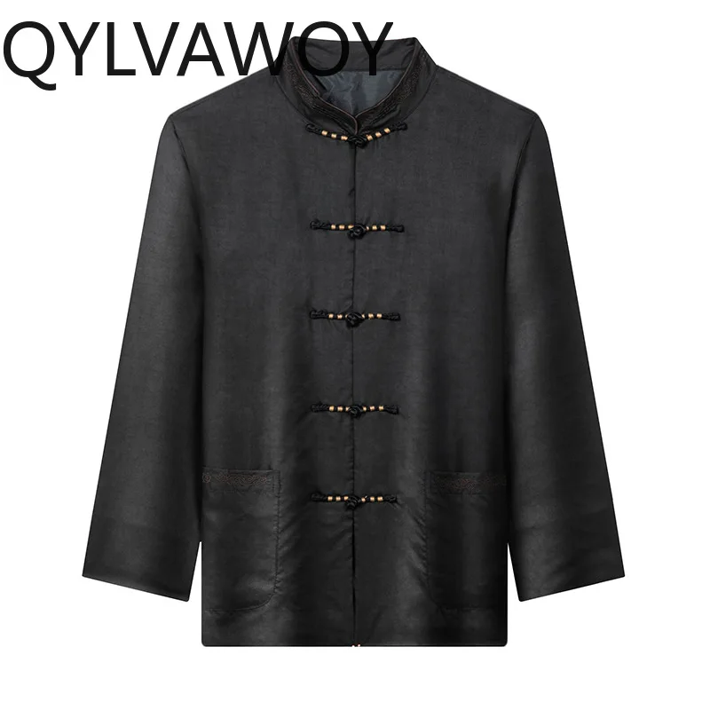 QYLVAWOY 100% Real Mulberry Silk Men's Shirts Long Sleeve Shirt Man Tops Spring Autumn Thin Shirts for Man Vintage Clothes Daily
QYLVAWOY 100% Real Mulberry Silk Men's Shirts Long Sleeve Shirt Man Tops Spring Autumn Thin Shirts for Man Vintage Clothes Daily