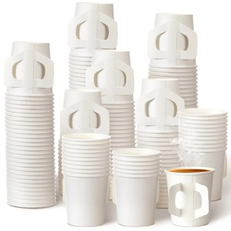 Count 4 oz Disposable Espresso Cups Bulk with Handles White Disposable Paper Cups for Coffee Espresso Tea Hot Cold Drinking Bev
Count 4 oz Disposable Espresso Cups Bulk with Handles White Disposable Paper Cups for Coffee Espresso Tea Hot Cold Drinking Bev