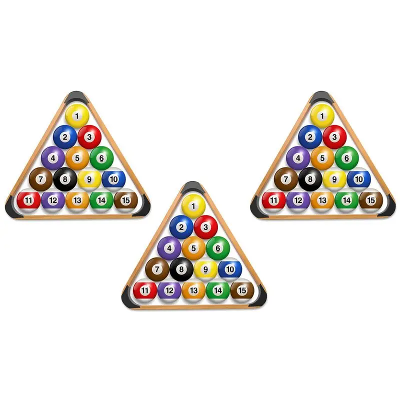 HOES-3X Wooden Billiard Ball Rack Solid Triangle Rack Pool Ball Racks Triangle Billiard Ball Racks Billiards Triangle Rack