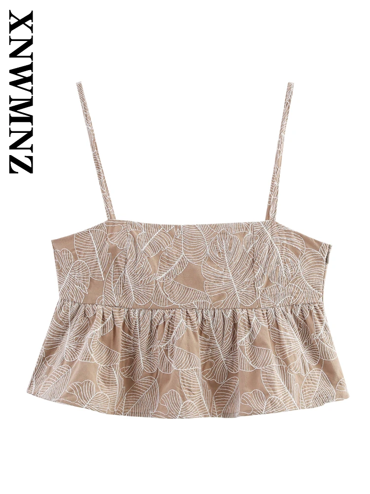 XNWMNZ 2025 Summer New Lady Sexy Chic Sleeveless thin shoulder strap embroidery Slip Top Fashion Woman Backless Top Simple Tie
XNWMNZ 2025 Summer New Lady Sexy Chic Sleeveless thin shoulder strap embroidery Slip Top Fashion Woman Backless Top Simple Tie