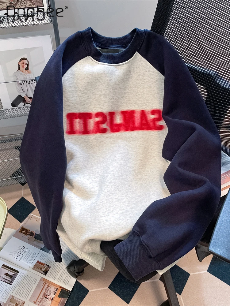 Contrast Color Letter Long-Sleeved Sweatshirts for Women 2023 Spring Autumn Retro College Style Round Neck Pullover Top Female
Contrast Color Letter Long-Sleeved Sweatshirts for Women 2023 Spring Autumn Retro College Style Round Neck Pullover Top Female