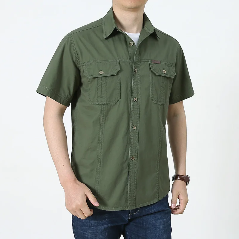 Summer Casual Shirt Men Oversized Short Sleeve Tooling Shirts Multiple Pockets Men's Clothing Blouse Overshirt 5XL AF08
Summer Casual Shirt Men Oversized Short Sleeve Tooling Shirts Multiple Pockets Men's Clothing Blouse Overshirt 5XL AF08