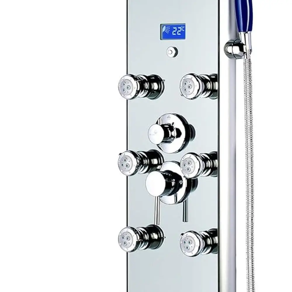 52-дюймовая алюминиевая душевая панель SPA392M Tower System с дождевой насадкой и 8 регулируемыми массажными форсунками
52-дюймовая алюминиевая душевая панель SPA392M Tower System с дождевой насадкой и 8 регулируемыми массажными форсунками