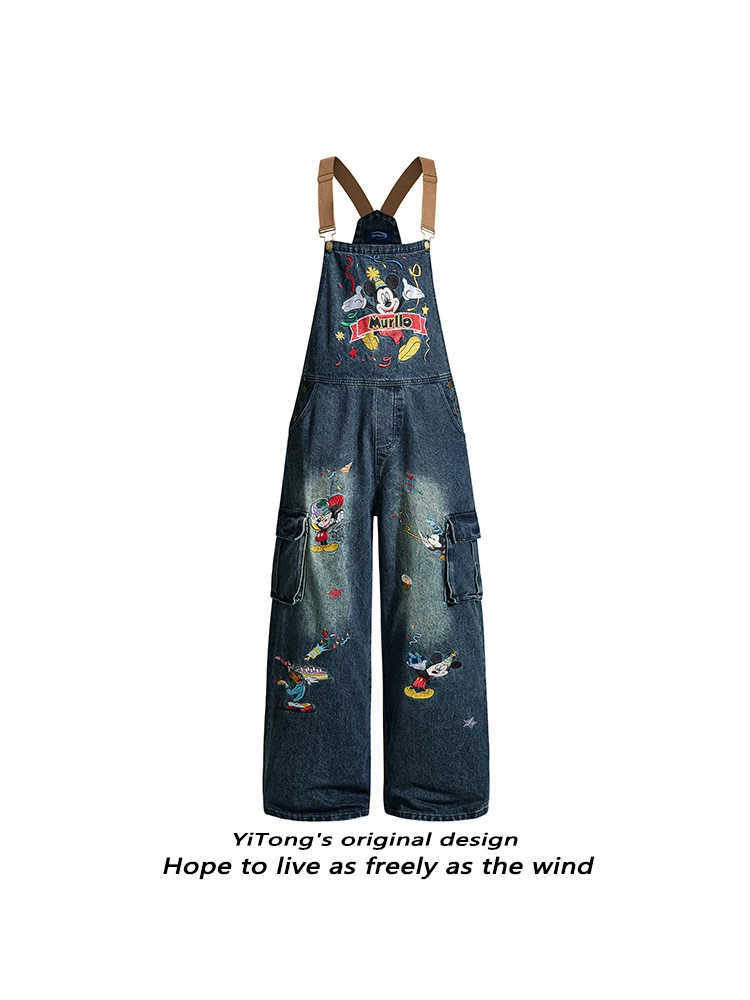 Ретро-американские джинсовые комбинезоны с вышивкой, женские, с широкими штанинами, винтажные, с высокой талией, из смесового хлопка
Ретро-американские джинсовые комбинезоны с вышивкой, женские, с широкими штанинами, винтажные, с высокой талией, из смесового хлопка