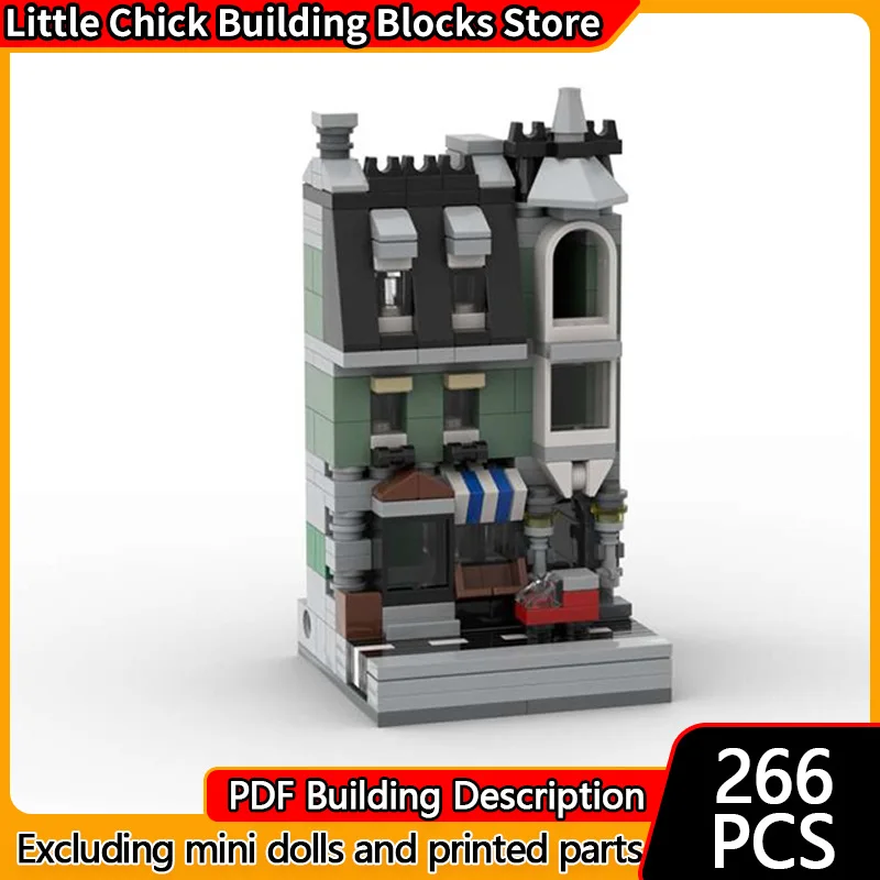 Модель City Street View MOC, строительные кирпичи, зеленый продуктовый магазин, модульная технология, детские праздничные подарки, сборка игрушек, костюм
Модель City Street View MOC, строительные кирпичи, зеленый продуктовый магазин, модульная технология, детские праздничные подарки, сборка игрушек, костюм