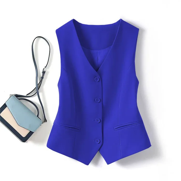 Suit Vests Women Simple Single Breasted V-neck Sleeveless Coats Daily Outwear Aesthetic Korean Style Slim All-match Trendy New
Suit Vests Women Simple Single Breasted V-neck Sleeveless Coats Daily Outwear Aesthetic Korean Style Slim All-match Trendy New