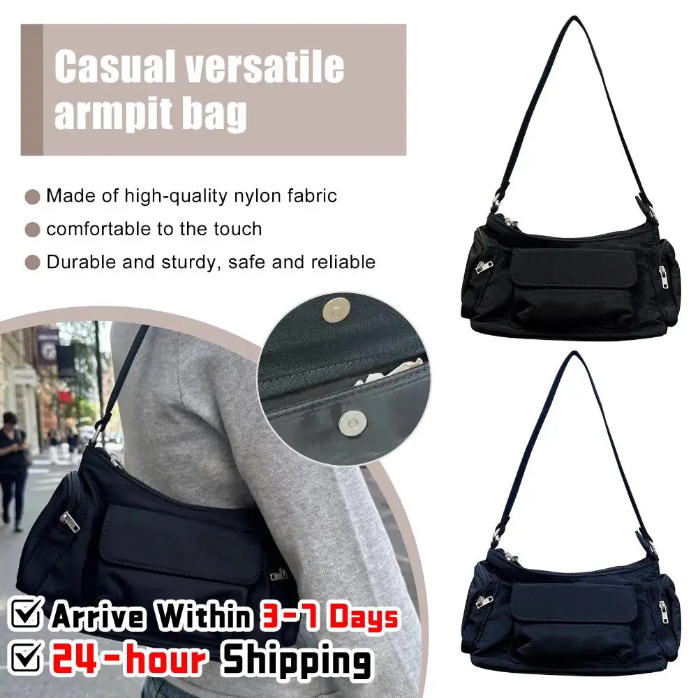 Women Nylon All-Matching Underarm Bag Casual Trendy Hobo Handbag Lightweight Retro Korean Styles for Daily
Women Nylon All-Matching Underarm Bag Casual Trendy Hobo Handbag Lightweight Retro Korean Styles for Daily