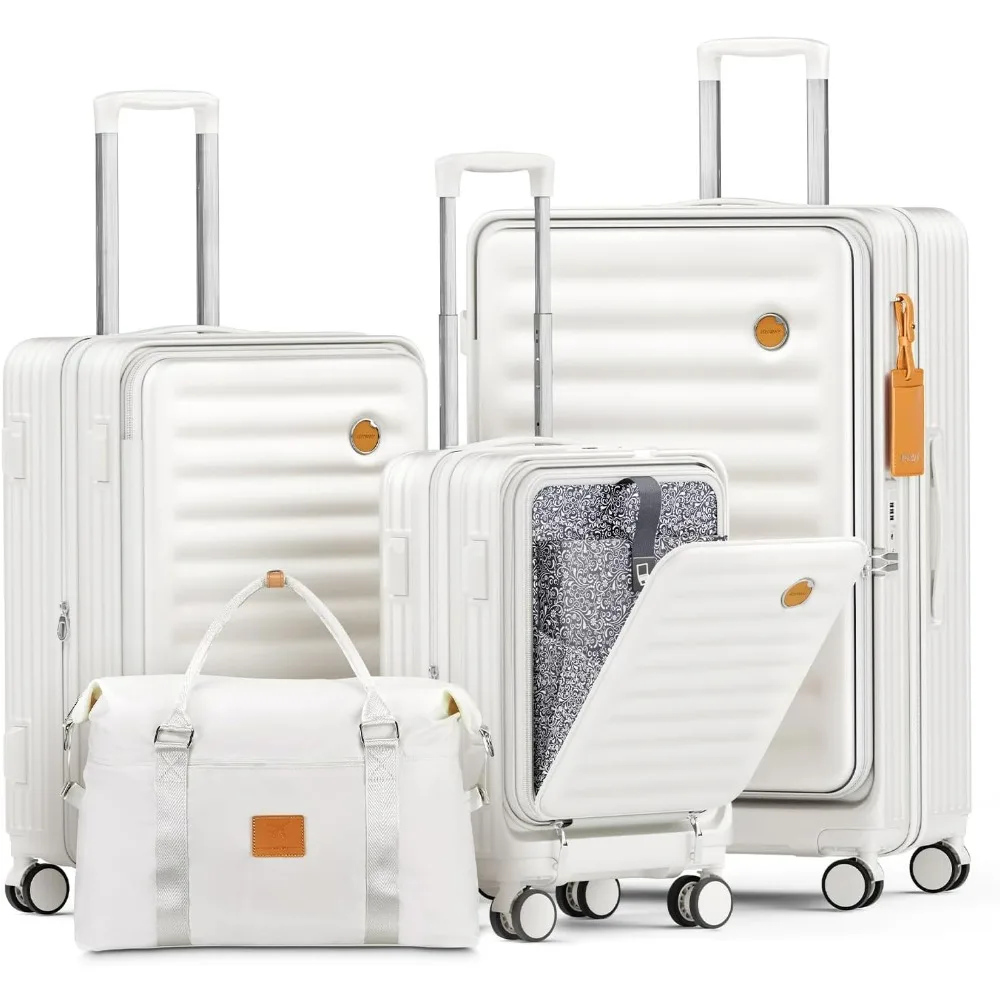 Joyway Luggage Sets 5 Piece with Front Pocket, PC Hardside Expandable Carry on Suitcase with Spinner Wheels and TSA Lock, White
Joyway Luggage Sets 5 Piece with Front Pocket, PC Hardside Expandable Carry on Suitcase with Spinner Wheels and TSA Lock, White