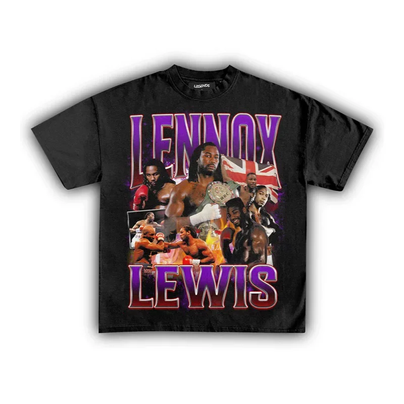 Lennox Lewis Боксерская футболка большого размера с графическим рисунком, хлопковая футболка Heavyweight King для мужчин и женщин, винтажная спортивная уличная одежда, наряд для фанатов
Lennox Lewis Боксерская футболка большого размера с графическим рисунком, хлопковая футболка Heavyweight King для мужчин и женщин, винтажная спортивная уличная одежда, наряд для фанатов