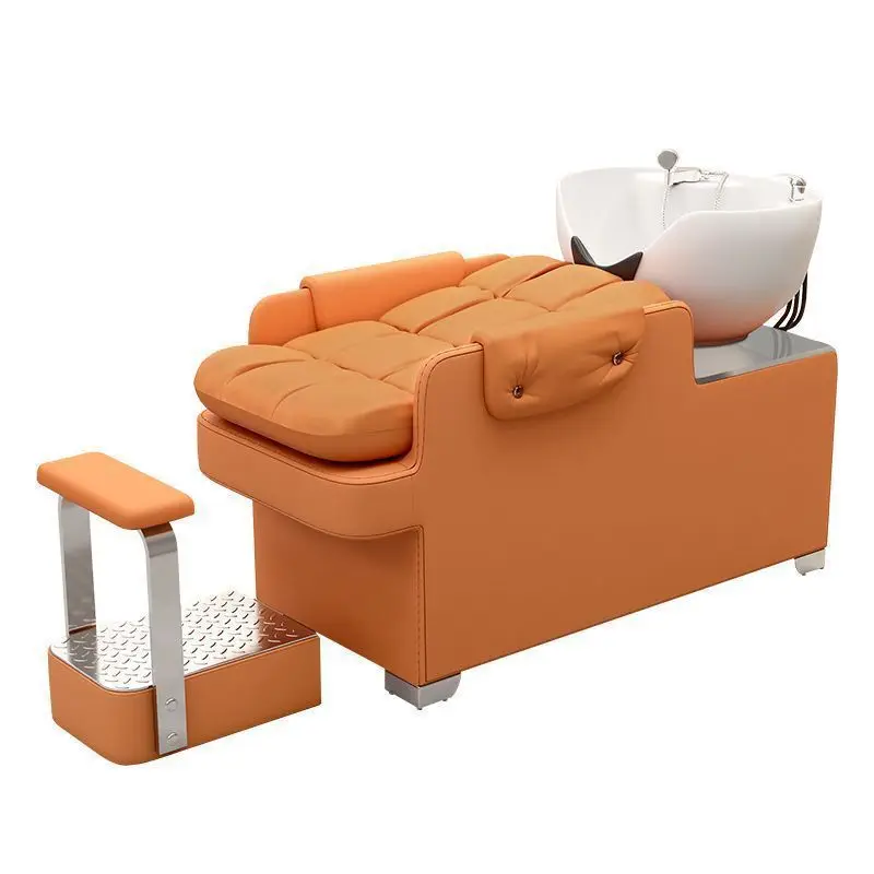 High-end barber shop semi-reclining shampoo bed, special ceramic flushing bed for hair salon
High-end barber shop semi-reclining shampoo bed, special ceramic flushing bed for hair salon