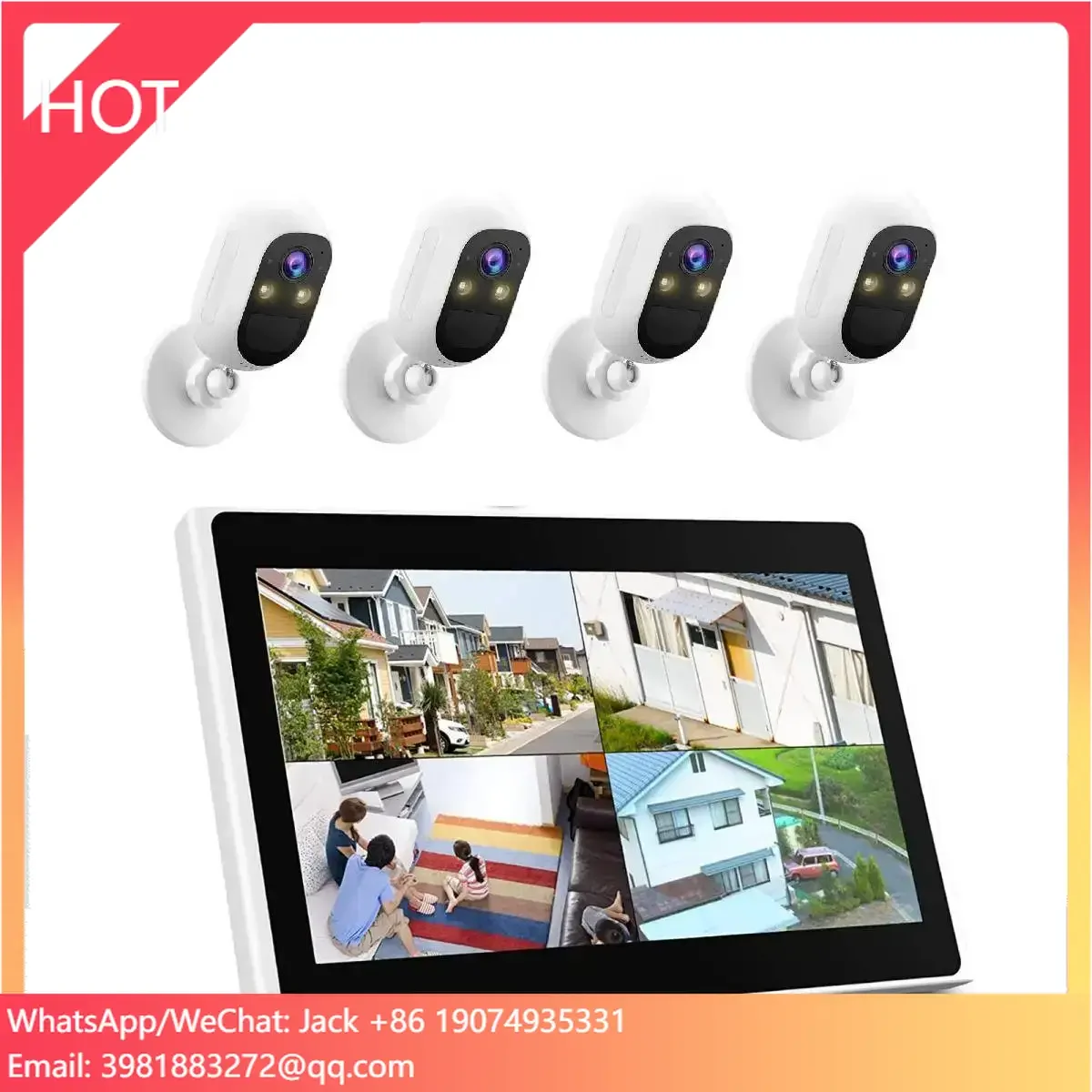 10 Inches Security LCD Nvr with 4 Battery Wireless Wifi Security Camera Colorful Night CCTV System for Home Business
10 Inches Security LCD Nvr with 4 Battery Wireless Wifi Security Camera Colorful Night CCTV System for Home Business