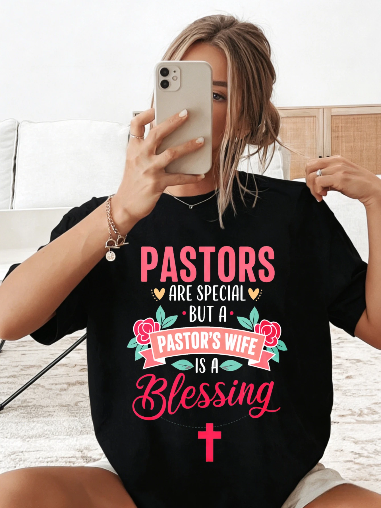 Womens Graphic T Shirts Pastor's Wife Blessing Printed Cotton Short Sleeve Summer Casual T Shirt - Gift for Her
Womens Graphic T Shirts Pastor's Wife Blessing Printed Cotton Short Sleeve Summer Casual T Shirt - Gift for Her