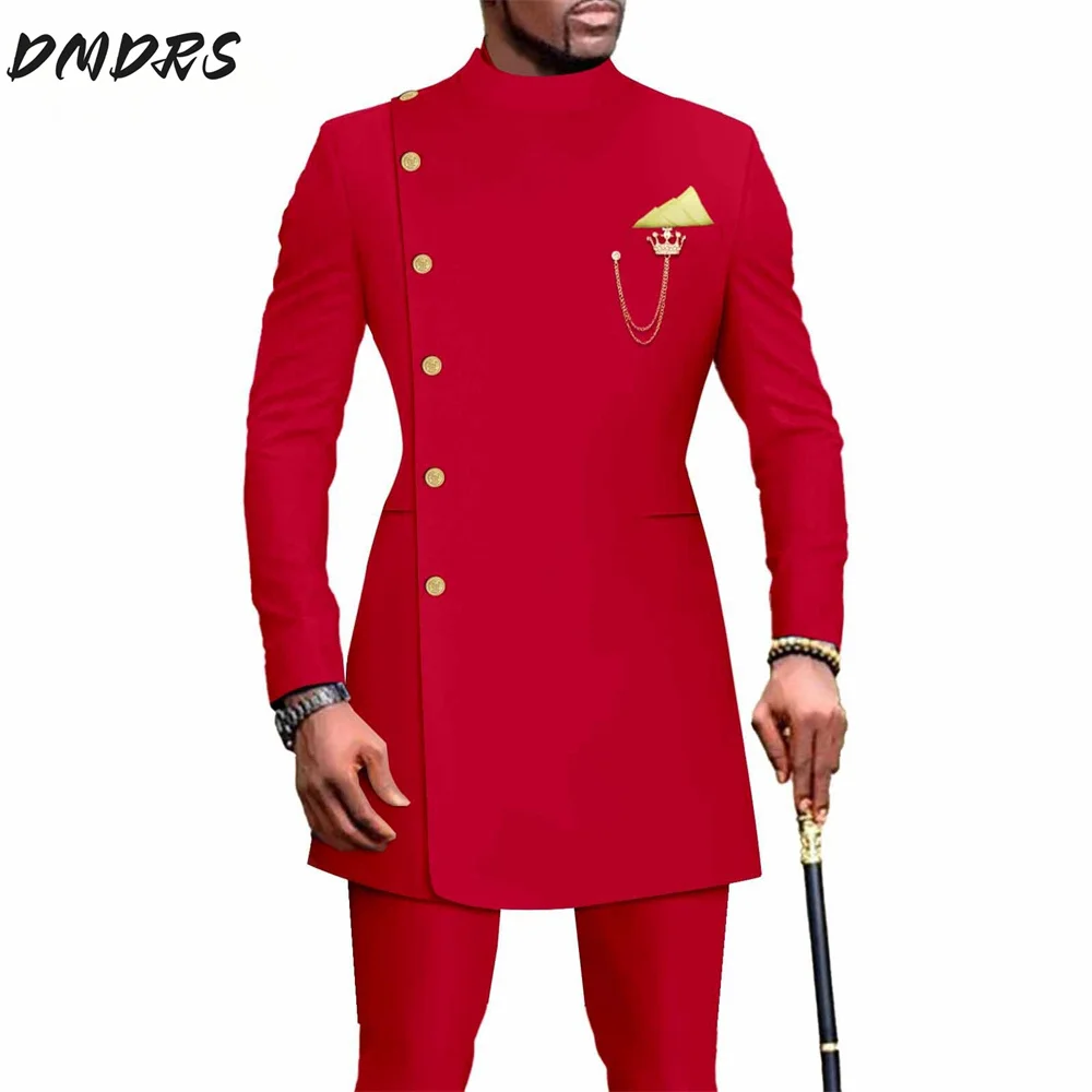 Formal Solid African National Printing Batik Men's Casual 2PCS Suit For Wedding Dinner Event Suit terno masculinos complete
Formal Solid African National Printing Batik Men's Casual 2PCS Suit For Wedding Dinner Event Suit terno masculinos complete