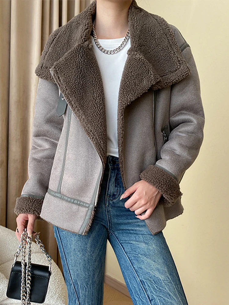 FTLZZ New Autumn Winter Women Streetwear Vintage Faux Leather Lamb Fur Jacket Lady Fashion Thick Warm Turn-down Collar Coat
FTLZZ New Autumn Winter Women Streetwear Vintage Faux Leather Lamb Fur Jacket Lady Fashion Thick Warm Turn-down Collar Coat