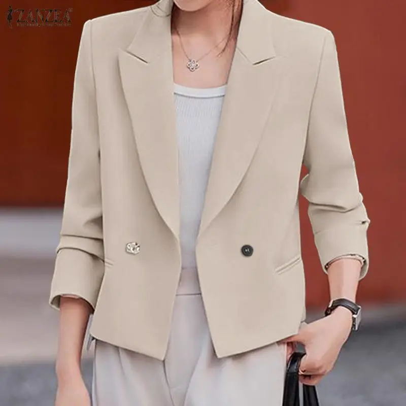ZANZEA Elegant Office Women Blazer Fashion Peaked Lapel Long Sleeve Solid Color Short Suit Jackets Woman Clothes Spring Coats
ZANZEA Elegant Office Women Blazer Fashion Peaked Lapel Long Sleeve Solid Color Short Suit Jackets Woman Clothes Spring Coats