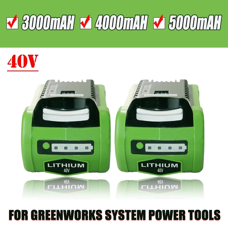 3000mAh/4000mAh/5000mAh for Greenworks 40V Li-ion Rechargeable Battery 29462 29472 29282G-Max Gmax LawnmoWer Power Tools
3000mAh/4000mAh/5000mAh for Greenworks 40V Li-ion Rechargeable Battery 29462 29472 29282G-Max Gmax LawnmoWer Power Tools