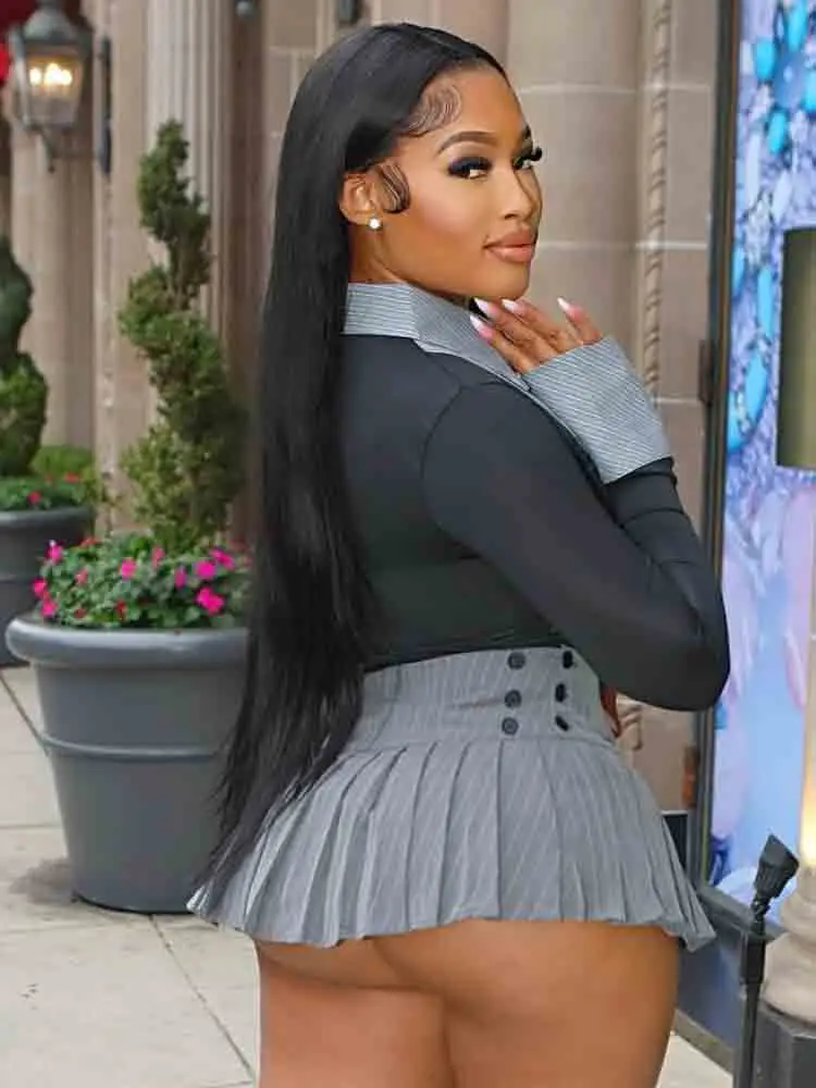 Weird Puss Hipster женский комплект из 2 предметов Y2K шикарный лоскутный укороченный топ на пуговицах нестандартной формы + плиссированные юбки одинаковые клубные обтягивающие наряды
Weird Puss Hipster женский комплект из 2 предметов Y2K шикарный лоскутный укороченный топ на пуговицах нестандартной формы + плиссированные юбки одинаковые клубные обтягивающие наряды