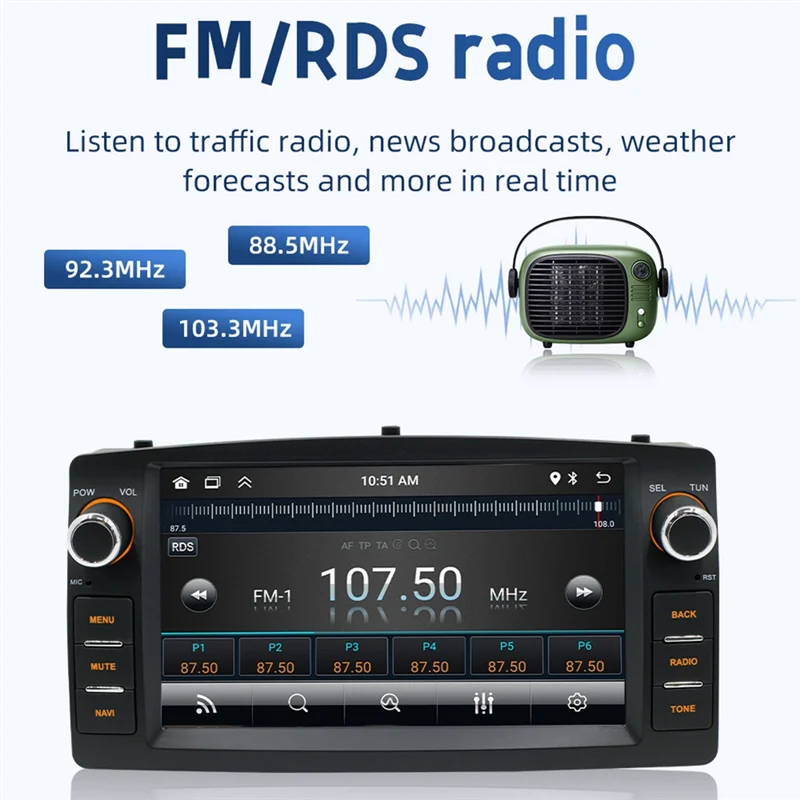A30P-7 Inch 2 Din Android Car Radio Multimedia Player Android Auto Carplay For Toyota Corolla E120 2003-2006 BYD F3 2005-2013
A30P-7 Inch 2 Din Android Car Radio Multimedia Player Android Auto Carplay For Toyota Corolla E120 2003-2006 BYD F3 2005-2013
