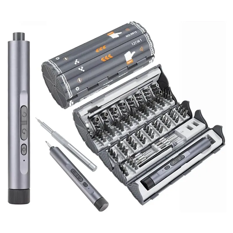 Набор электрических прецизионных отверток A96I-Mini, 127 магнитных насадок, перезаряжаемый через USB-C, с LED-подсветкой и ручным/электрическим режимом работы
Набор электрических прецизионных отверток A96I-Mini, 127 магнитных насадок, перезаряжаемый через USB-C, с LED-подсветкой и ручным/электрическим режимом работы