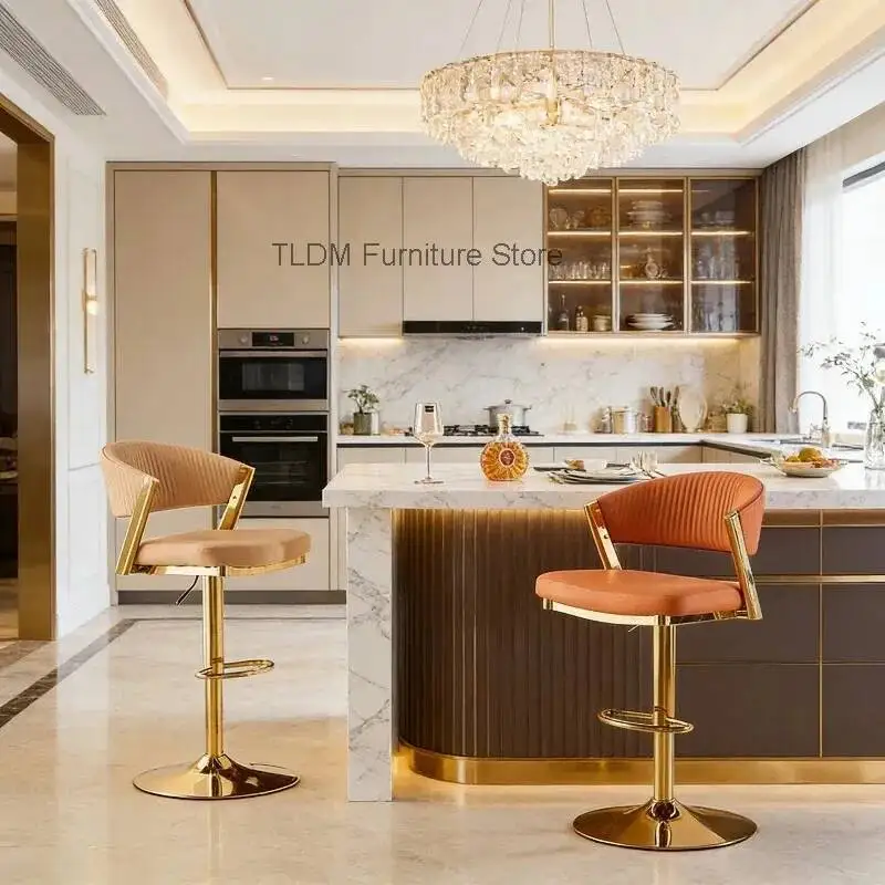 Luxury Modern Velvet Upholstered Height Adjustable Bar Stools with Metal Base for Kitchen Island Bar Counter Home Furniture
Luxury Modern Velvet Upholstered Height Adjustable Bar Stools with Metal Base for Kitchen Island Bar Counter Home Furniture