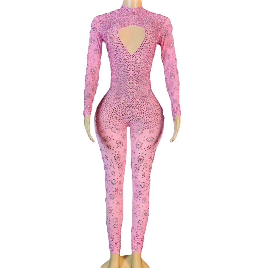 Pink Red Sparkly Hot Drilling Process Women Rhinestone Jumpsuits Club Night Stage Wear Singer Dancer Stretch Drag Queen Costume
Pink Red Sparkly Hot Drilling Process Women Rhinestone Jumpsuits Club Night Stage Wear Singer Dancer Stretch Drag Queen Costume