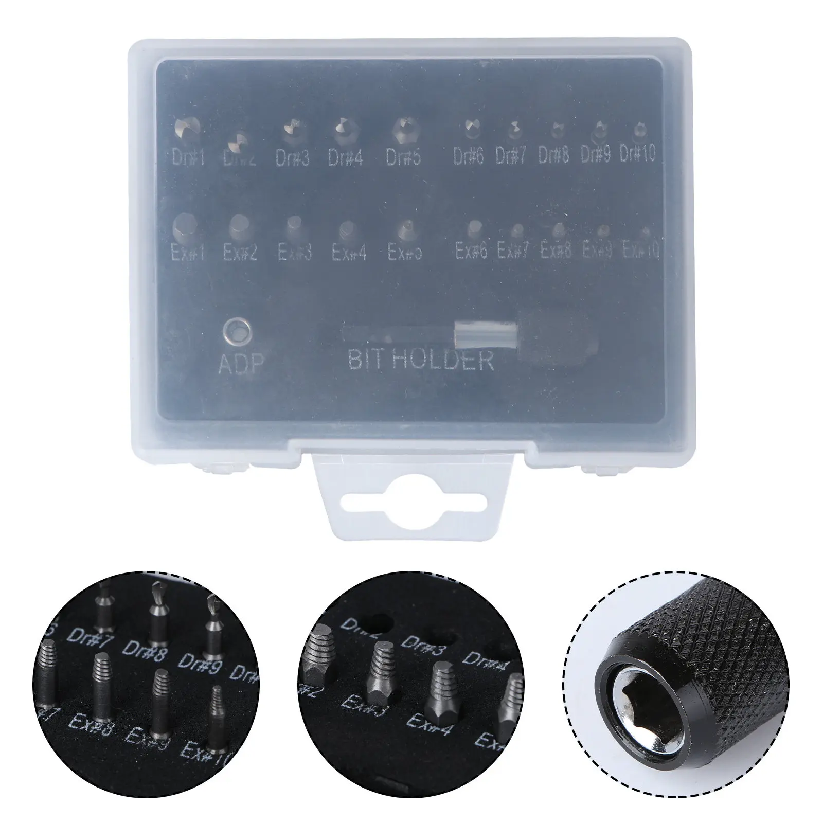 22Pcs Hss Damaged Screw Extractor Set Stripped Broken Bolt Remover Kit with 2 Magnetic Extension Bit Holders for Hex Lag
22Pcs Hss Damaged Screw Extractor Set Stripped Broken Bolt Remover Kit with 2 Magnetic Extension Bit Holders for Hex Lag