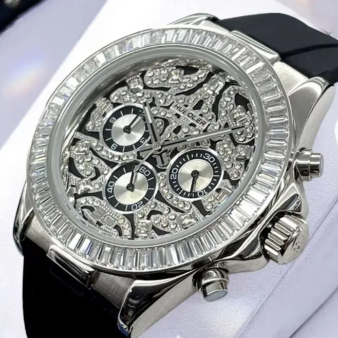 HANBORO Men Chronograph Watch 40mm Quartz Wristwatch Sapphire Mirror Crystal Bezel 50m Waterproof Luminous VK63
HANBORO Men Chronograph Watch 40mm Quartz Wristwatch Sapphire Mirror Crystal Bezel 50m Waterproof Luminous VK63