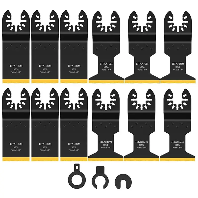 HHO-12PCS Titanium Oscillating Saw Blades, Multitool Blades For Cutting Hard Material, Metal Nails Wood And Plastic
HHO-12PCS Titanium Oscillating Saw Blades, Multitool Blades For Cutting Hard Material, Metal Nails Wood And Plastic