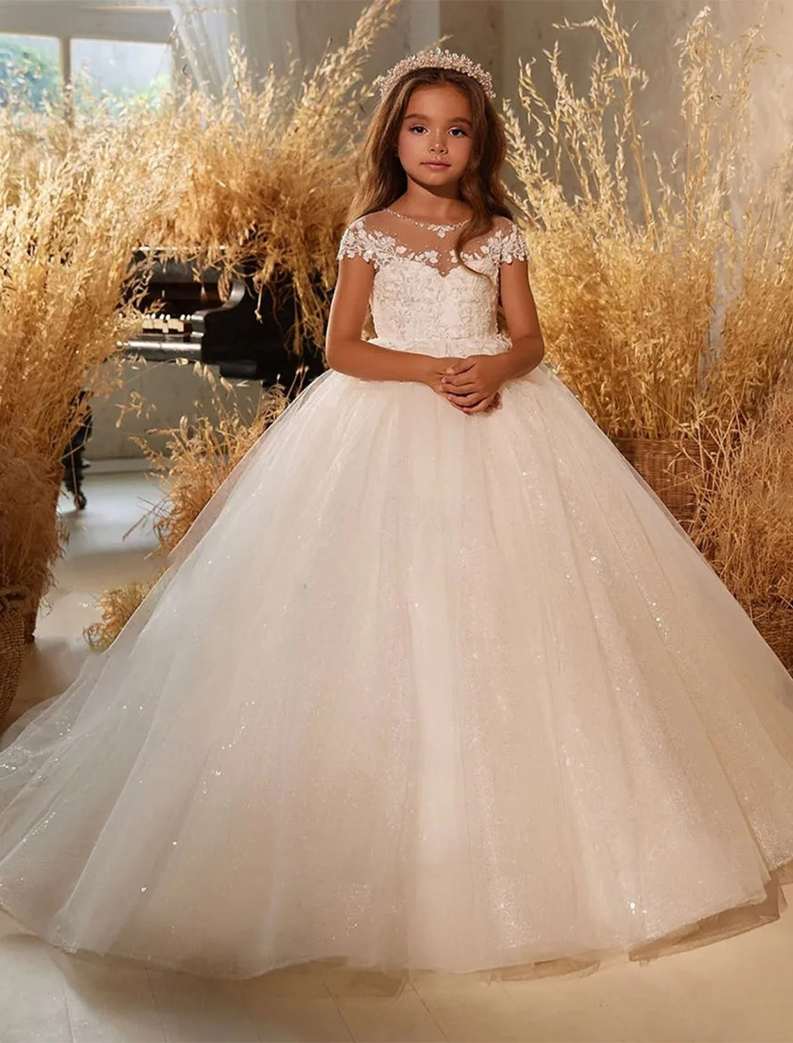 Glitter Luxury Flower Girls' Dresses Cap Sleeve Appliques Princess Birthday Party Ball Gowns Girl Wedding Guest Evening Gowns
Glitter Luxury Flower Girls' Dresses Cap Sleeve Appliques Princess Birthday Party Ball Gowns Girl Wedding Guest Evening Gowns