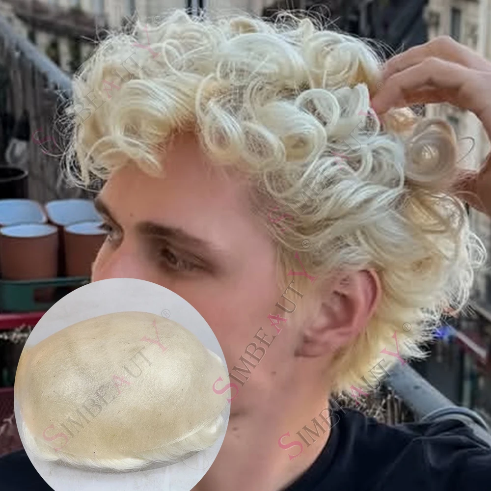 28mm Curly #613 Ash Blonde Grey 1b80 European Human Hair Undetectable Prosthesis Durable Microskin 0.06mm Vlooped PU Mens Toupee
28mm Curly #613 Ash Blonde Grey 1b80 European Human Hair Undetectable Prosthesis Durable Microskin 0.06mm Vlooped PU Mens Toupee