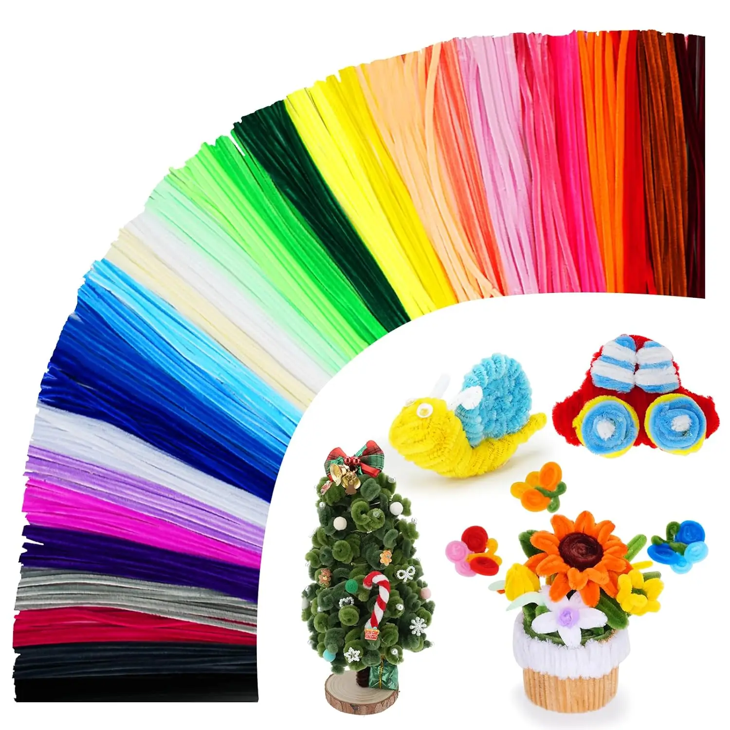 1600 PCS Bulk Chenille Stems for DIY Art, Creative Crafts, and Decorations - Ideal for Christmas, Halloween, Birthday Gifts
1600 PCS Bulk Chenille Stems for DIY Art, Creative Crafts, and Decorations - Ideal for Christmas, Halloween, Birthday Gifts