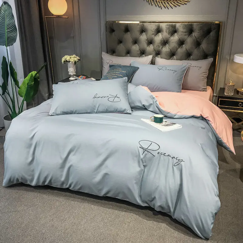 High End Skin Friendly Bedding Set Queen Luxury Embroidery Duvet Cover Set with Flat Sheet Simple Durable King Size Bedding Sets
High End Skin Friendly Bedding Set Queen Luxury Embroidery Duvet Cover Set with Flat Sheet Simple Durable King Size Bedding Sets