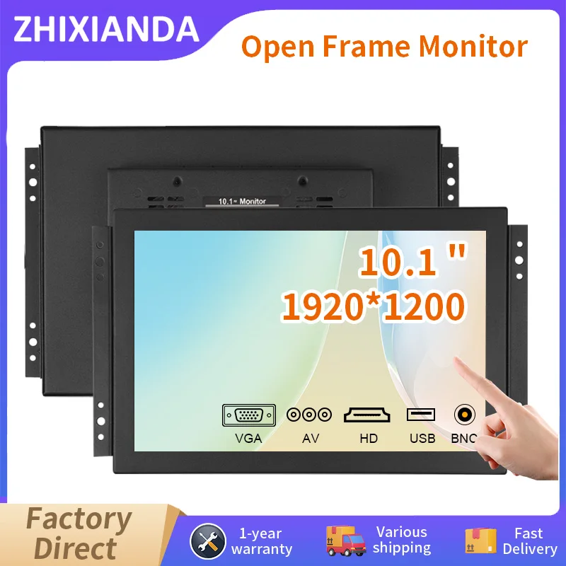 Open Frame Industrial Touch Screen Monitor 10.1 Inch 1920*1200 IPS 16:10 Ratio LCD Display With BNC VGA HDMI AV USB Interface
Open Frame Industrial Touch Screen Monitor 10.1 Inch 1920*1200 IPS 16:10 Ratio LCD Display With BNC VGA HDMI AV USB Interface