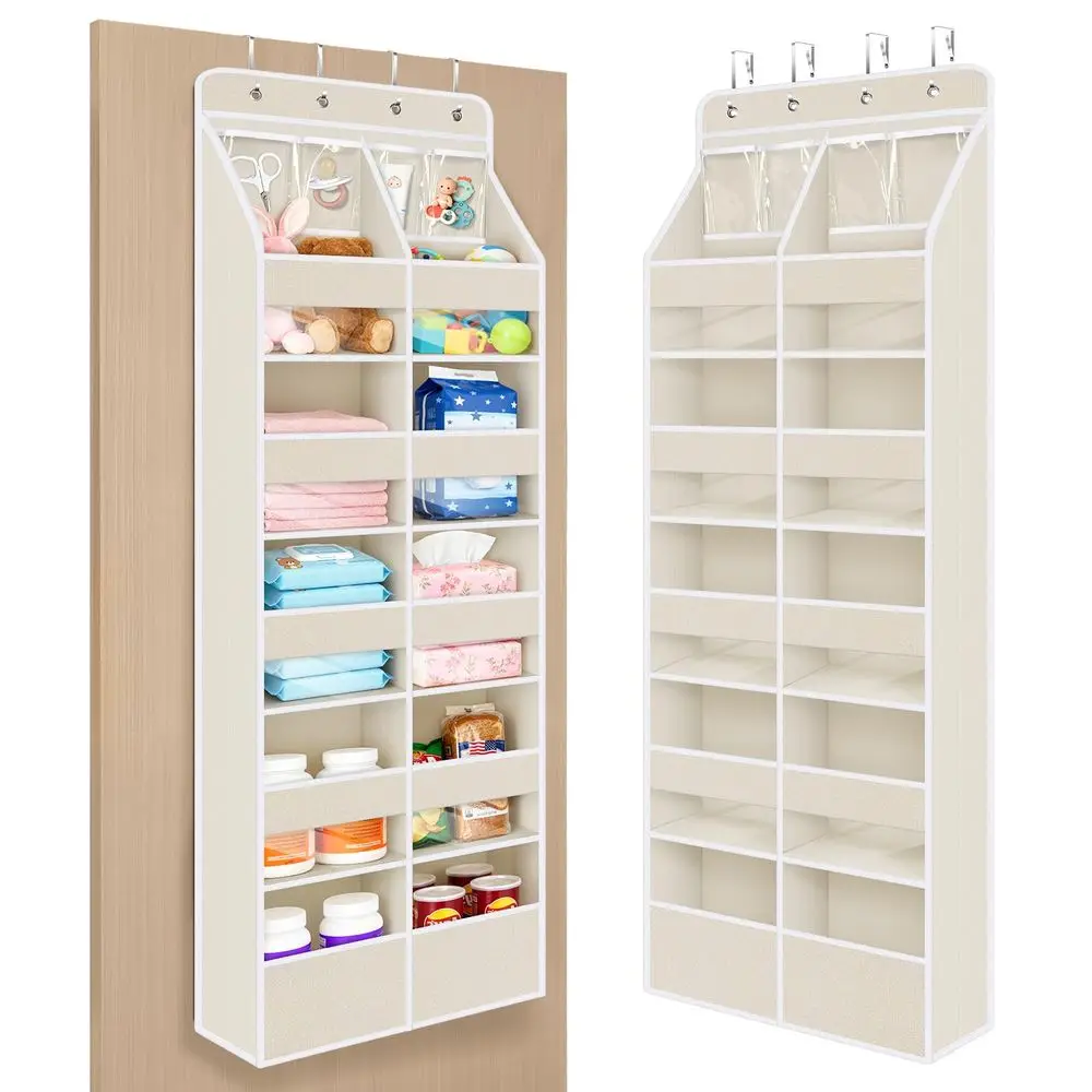6Shelf Over Door Hanging Organizer Fabric Door Storage with 10 Large Pockets and 4 Small PVC Pockets Closet Cabinet Wall Mount
6Shelf Over Door Hanging Organizer Fabric Door Storage with 10 Large Pockets and 4 Small PVC Pockets Closet Cabinet Wall Mount