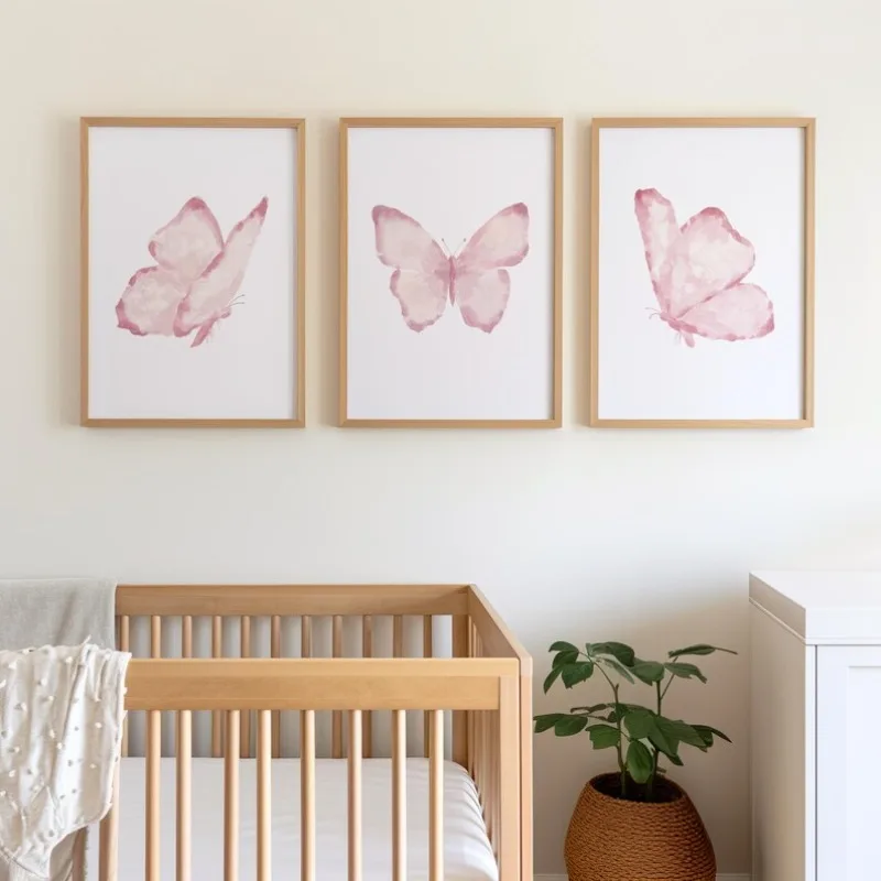Set of 3 Blush Pink Butterflies Wall Art Poster, Modern Boho Trendy Frameless Canvas Prints for Living Room Decortions Gifts
Set of 3 Blush Pink Butterflies Wall Art Poster, Modern Boho Trendy Frameless Canvas Prints for Living Room Decortions Gifts