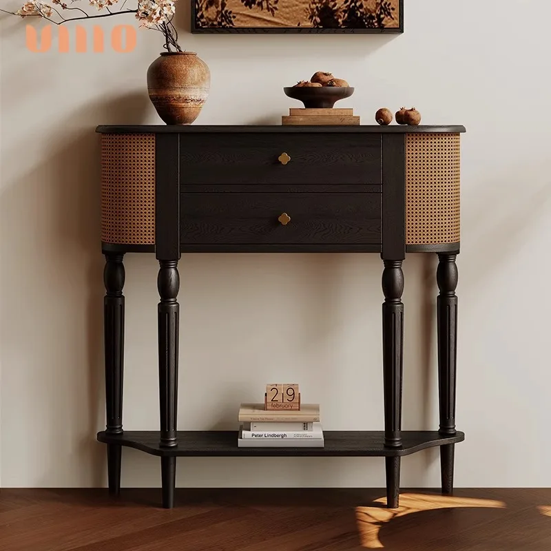 French retro solid wood entrance decorative cabinet simple American living room ash wood arc display storagecabinet
French retro solid wood entrance decorative cabinet simple American living room ash wood arc display storagecabinet