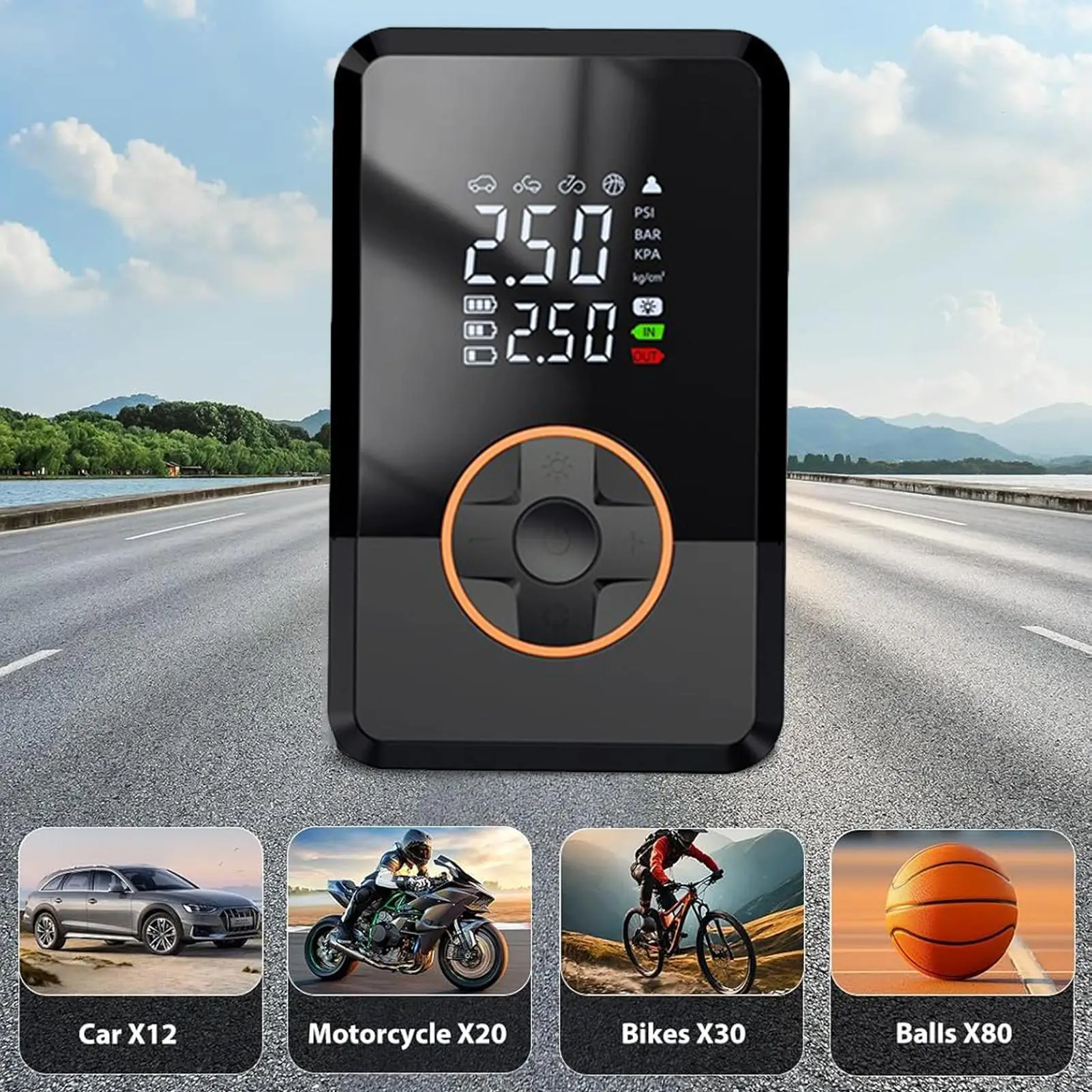 Tire Inflator 130 PSI Portable LED Tire Inflator Electric Basketball Air Pump For Car Bike Auto Truck Road Outdoor Balloon Ball
Tire Inflator 130 PSI Portable LED Tire Inflator Electric Basketball Air Pump For Car Bike Auto Truck Road Outdoor Balloon Ball