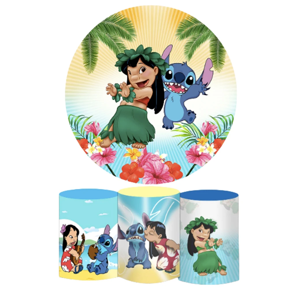 Lilo & Stitch Round Backdrop With 3 Cylinder Covers Photo Background For Photography Baby Shower Birthday Party Decoration
Lilo & Stitch Round Backdrop With 3 Cylinder Covers Photo Background For Photography Baby Shower Birthday Party Decoration