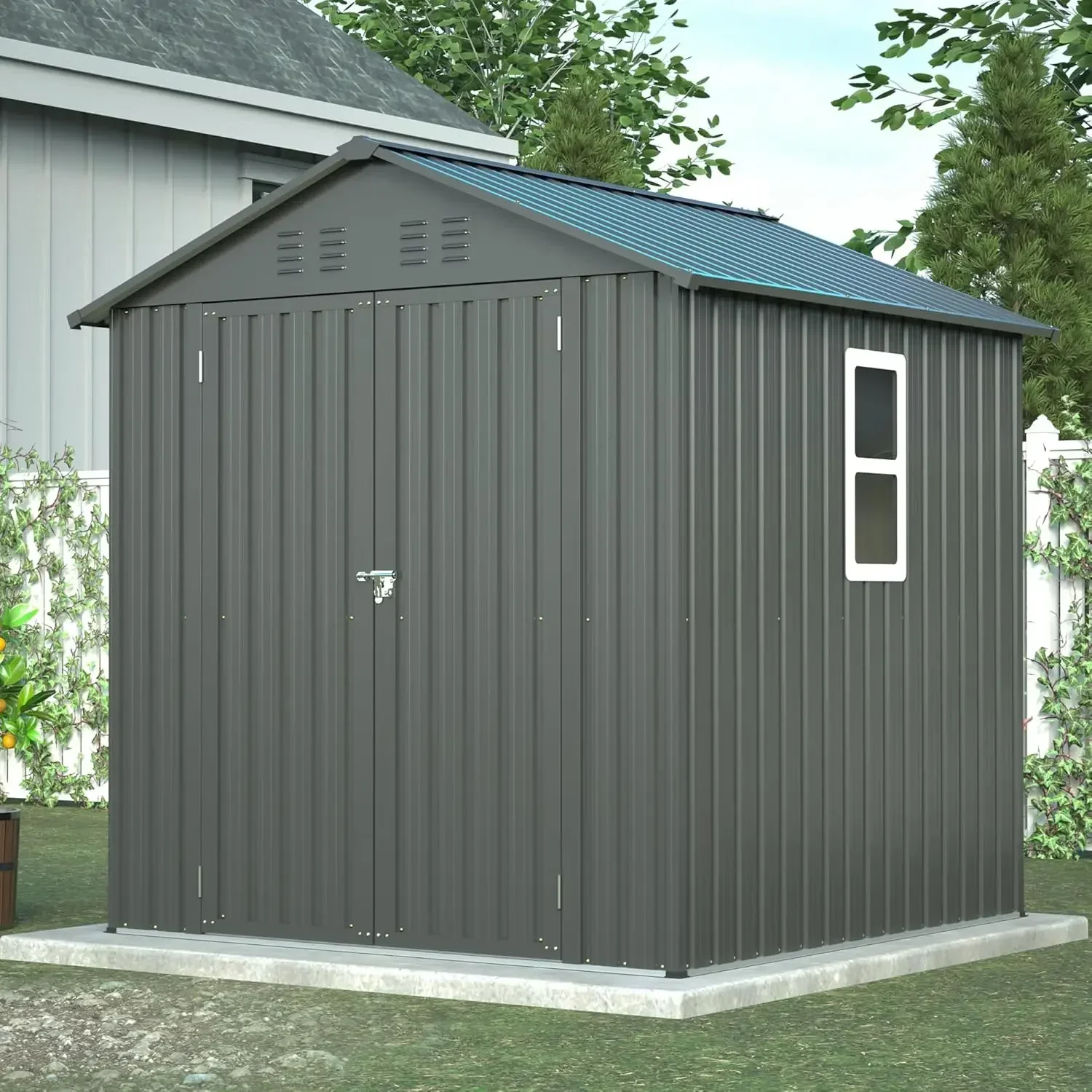 Galvanized Steel Storage Shed Metal Garden Tool Utility Outdoor Backyard Patio Lawn Storage House
Galvanized Steel Storage Shed Metal Garden Tool Utility Outdoor Backyard Patio Lawn Storage House